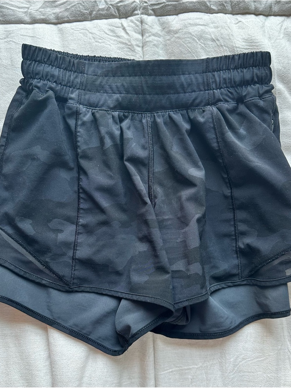 lululemon athletica Black Camo Athletic Running Shorts